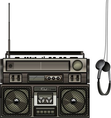 Boombox & Headphones clipart