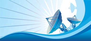 Satellite dish blue clipart