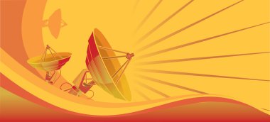 Satellite dish orange clipart