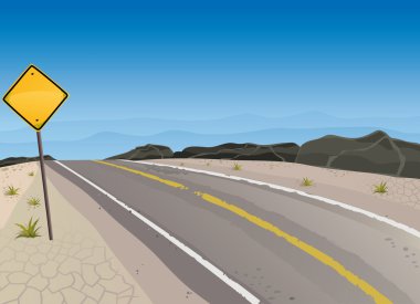 Highway in the desert clipart