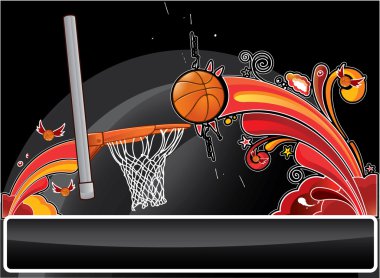 Basketball banner colored clipart