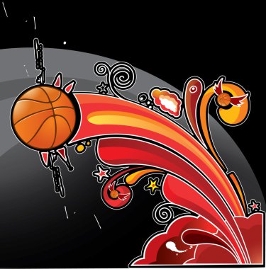 Rainbow basketball ball clipart