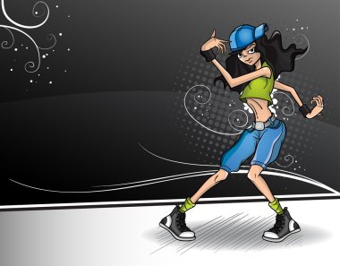 Girl dancer with text clipart