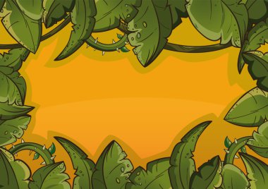 Banner of tropical leaves orange clipart