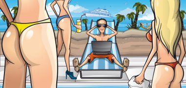 Luxury vacation at sea clipart