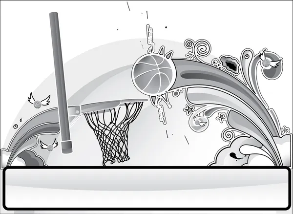 Basketbal banner grijs — Stockvector