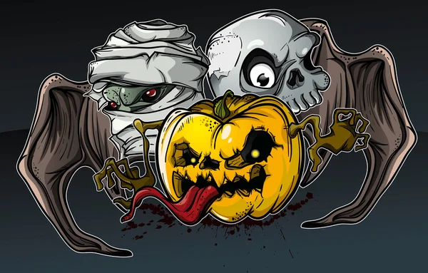 Monstruos de Halloween — Vector de stock