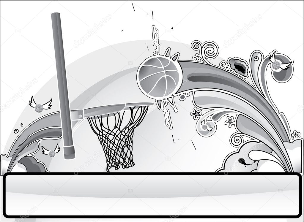 Basketball banner gray