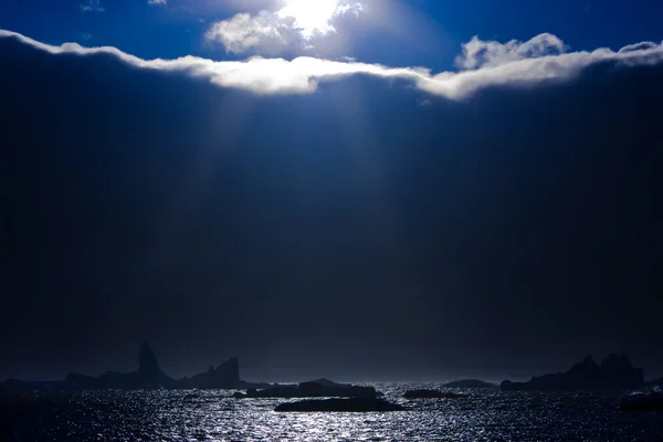 Soleil et icebergs — Photo
