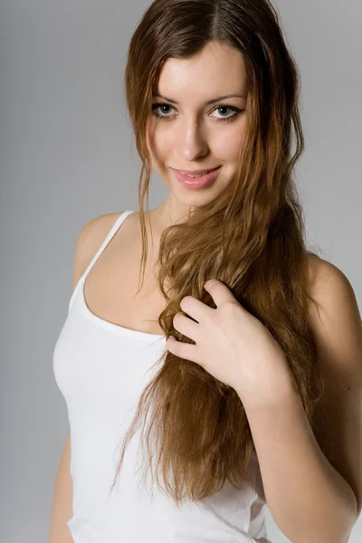 A hosszú hajú lány — Stock Fotó