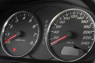 Automobile speedometer and tachometer clipart