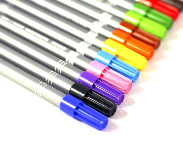 Flerfärgad filtspets pennor — Stockfoto
