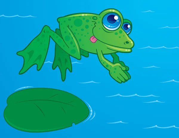 Diving Frog — Stock Vector