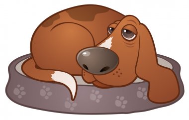 Sleepy Hound Dog clipart