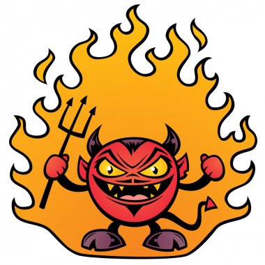 Fat Devil Cartoon clipart