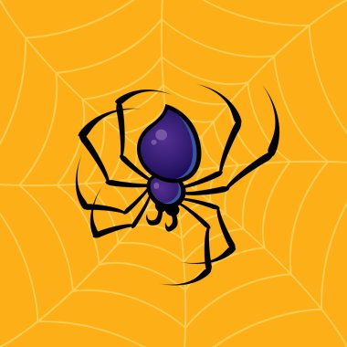 Spider With Web Background clipart