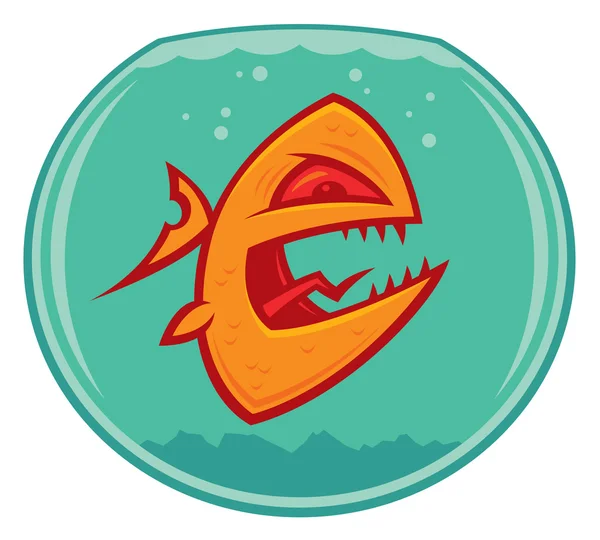 Rozzlobený rybku kreslený — Stockový vektor