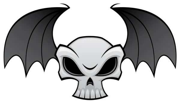 Bat Wing Skull — Stock Vector