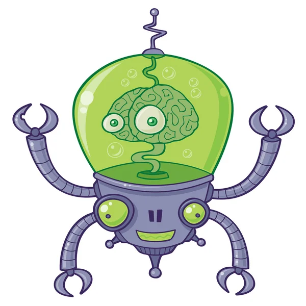 두뇌와 Brainbot 로봇 — 스톡 벡터