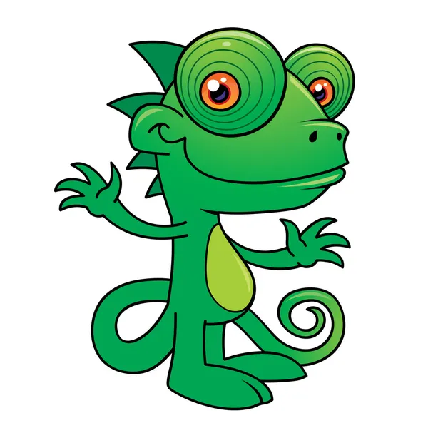 Happy Chameleon Cartoon — Stock Vector
