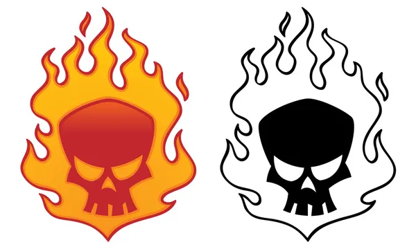 Flaming Skull — Stock Vector