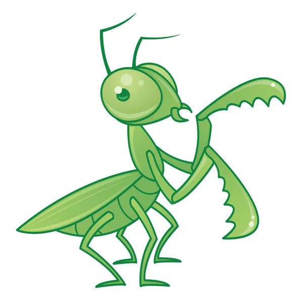 Personnage de bande dessinée de Mantis en prière — Image vectorielle