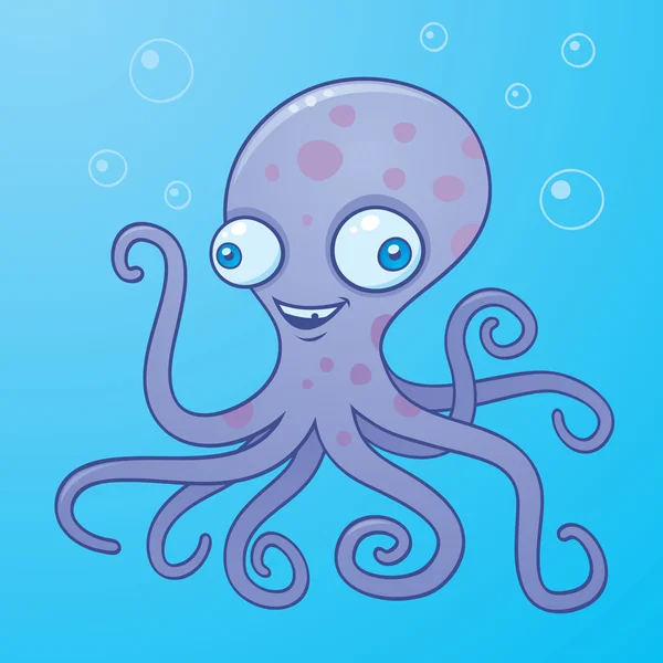Silly Octopus Cartoon — Stock Vector