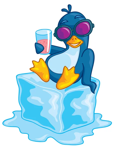 Pingüino sobre hielo — Vector de stock