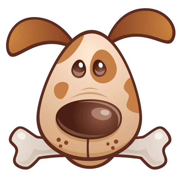 Brown Puppy With Bone — Stock Vector