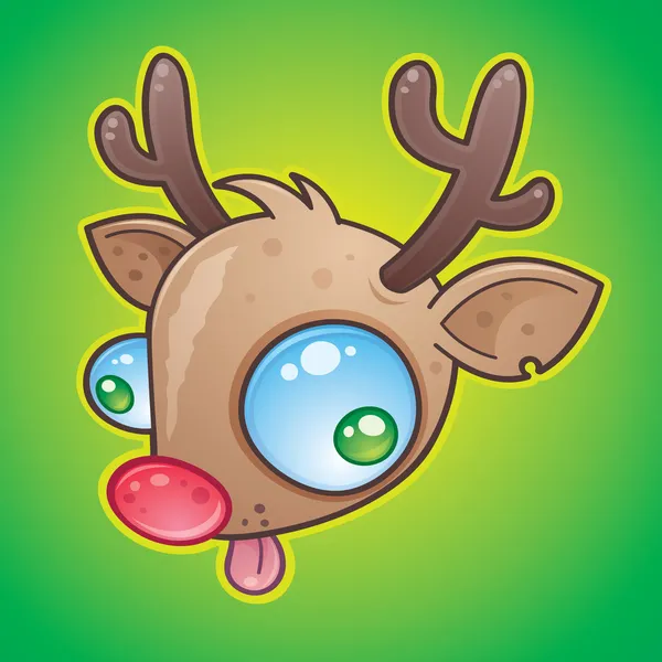 Rudolph a rena nariz vermelho —  Vetores de Stock