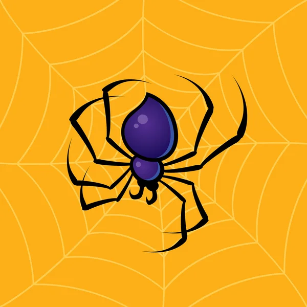 Pavouk s pozadím webové — Stockový vektor