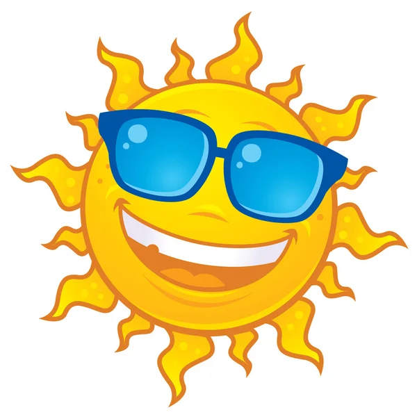 Sol de verano con gafas de sol — Vector de stock