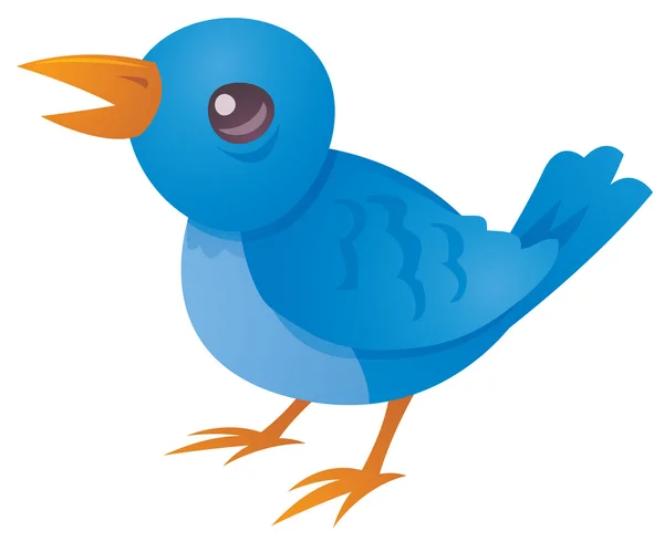 Blauer Vogel twittert — Stockvektor