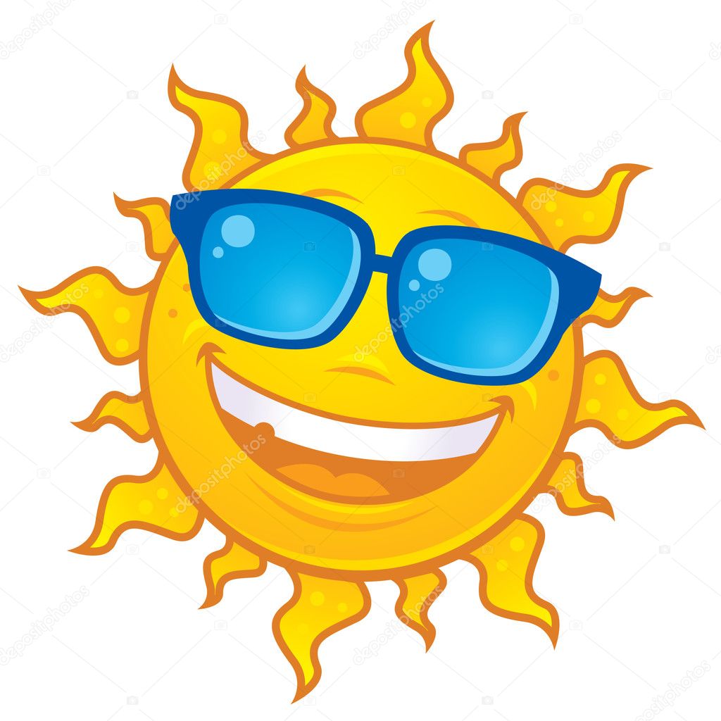 Clipart: sun wearing sunglasses | Summer Sun Wearing Sunglasses — Stock ...