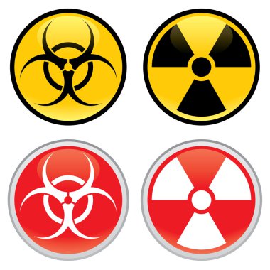 Biohazard ve radyoaktif uyarı işaretleri