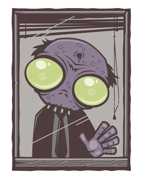 Office zombi karikatür — Stok Vektör