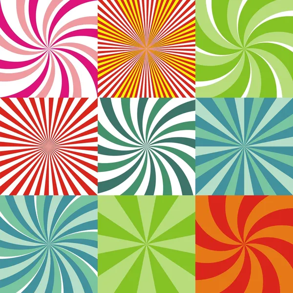 Set of Colorful Radiant Backgrounds — Stock Vector