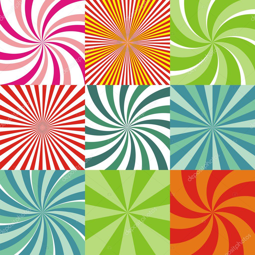 Set of Colorful Radiant Backgrounds