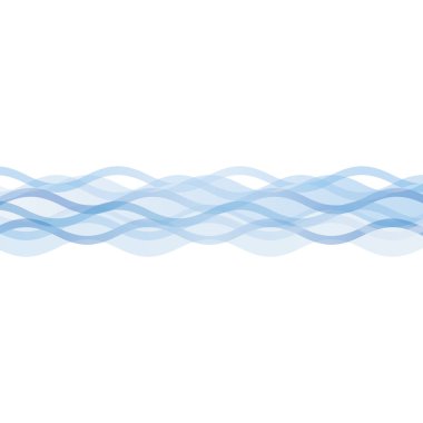 Blue Wavy Stripes Isolated on White Background clipart