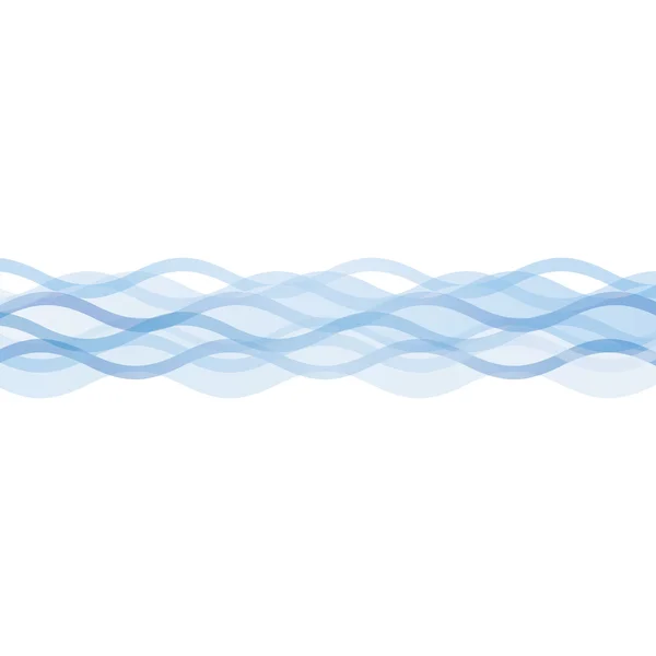 Rayas onduladas azules aisladas sobre fondo blanco — Vector de stock