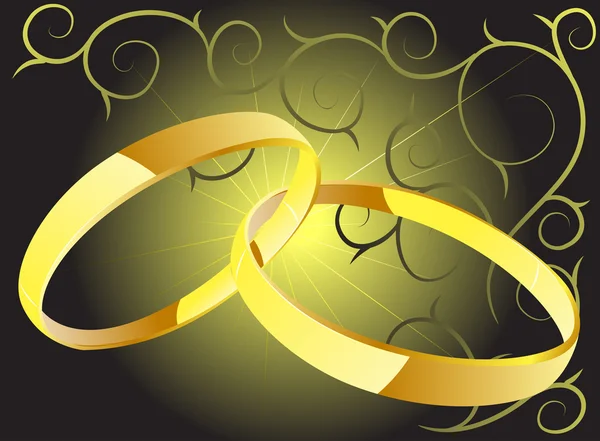 stock vector Two rings with dec