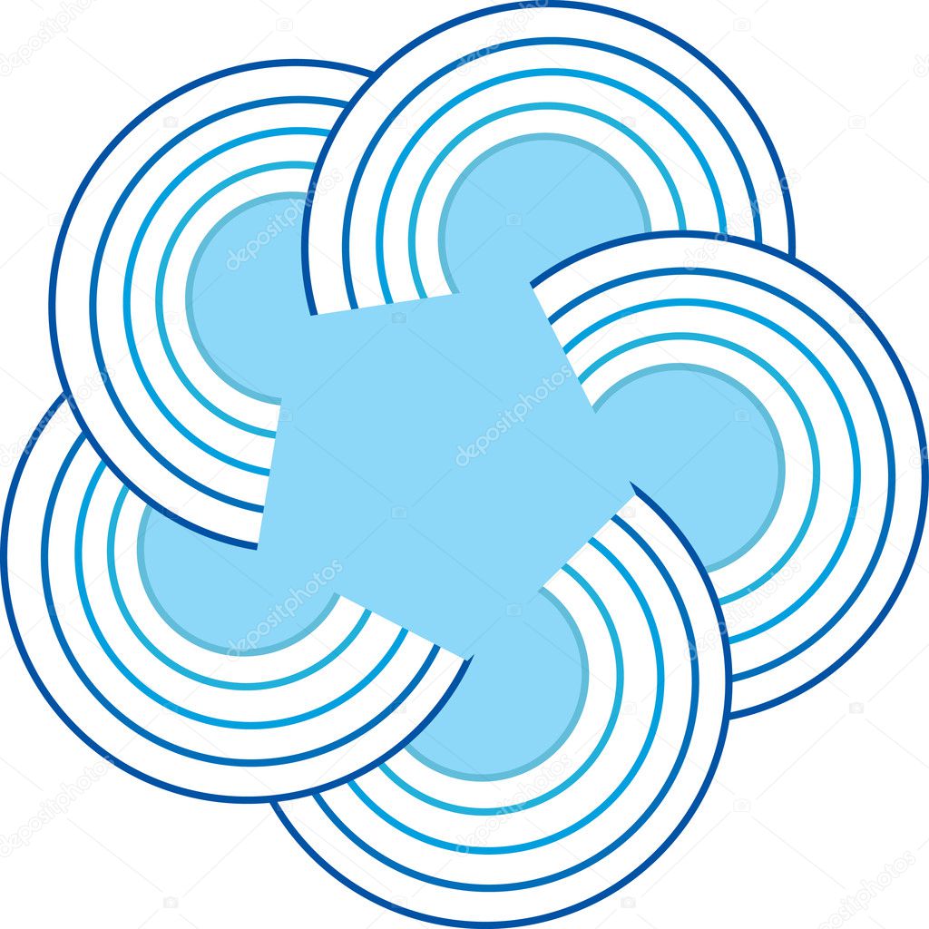 Round star logo. Vector illustration