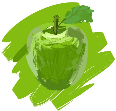 Green apple clipart