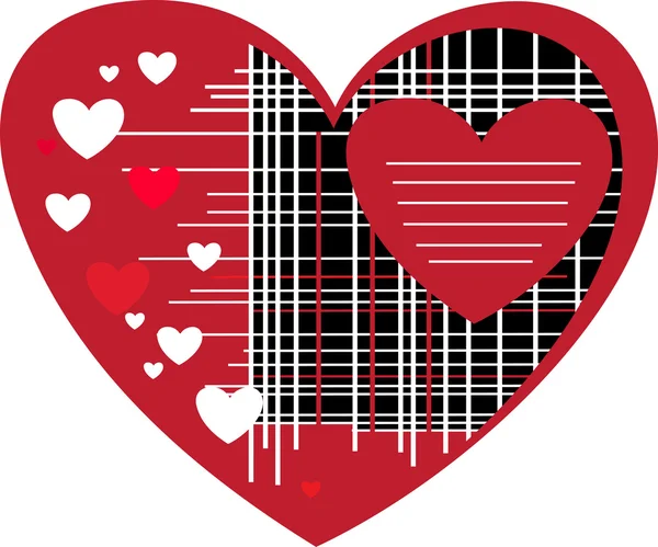 Stiliserade rött hjärta — Stock vektor