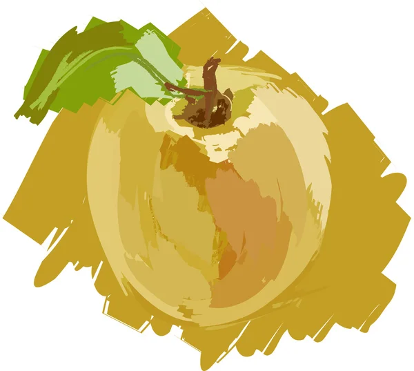 Żółte jabłko — Wektor stockowy