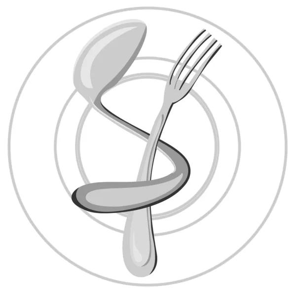 Τροφίμων, εστιατόριο λογότυπο. — Διανυσματικό Αρχείο