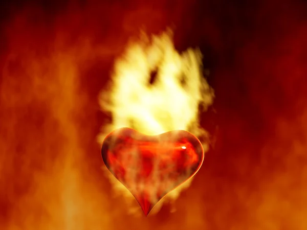 Serce jako symbol ognia — Zdjęcie stockowe
