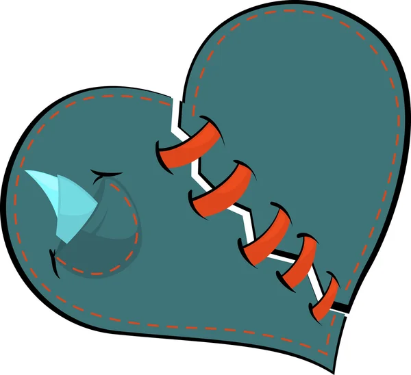 Разбитое сердце, узелковые стринги — стоковый вектор