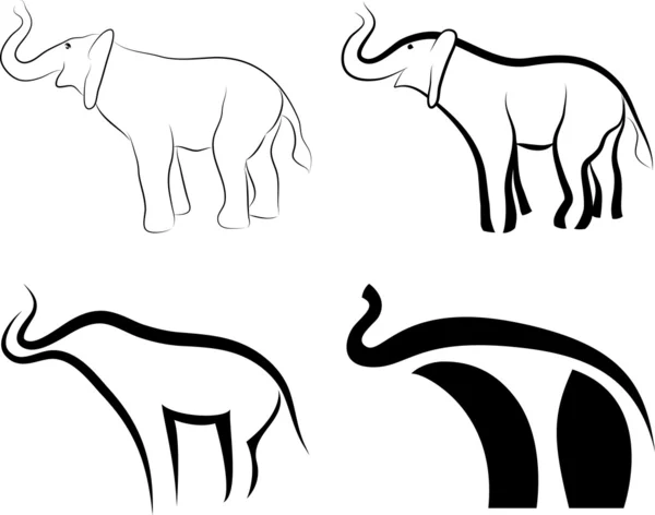Elefantes símbolos — Vector de stock