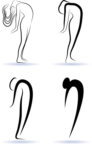 Transformation de la silhouette — Image vectorielle